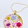 Pressed Flowers Circle Necklace, thumbnail 2 of 10