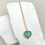 Fluorite Puff Heart Gold Plated Necklace, thumbnail 4 of 7
