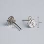 Sterling Silver Crystal Swan Stud Earrings, thumbnail 4 of 6
