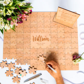 Wedding Guest Book Alternative Personalised Puzzle, 8 of 9