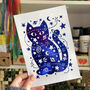 Felicette The Space Cat Foil Mini Print, thumbnail 1 of 5