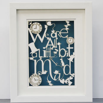 We Are All Mad Paper Cut Wall Art, 8 of 10