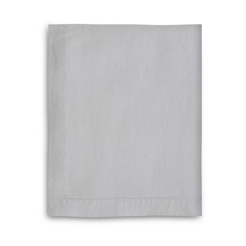 Dove Grey Linen Tablecloth With Mitered Hem By The Linen Works