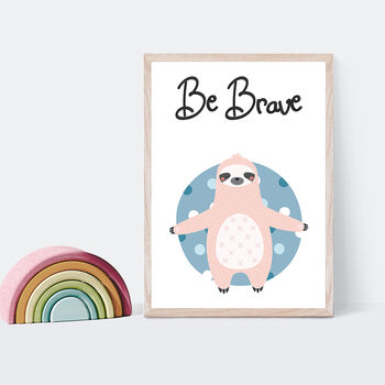 'Be Brave' Typographic Nursery Print, 5 of 6