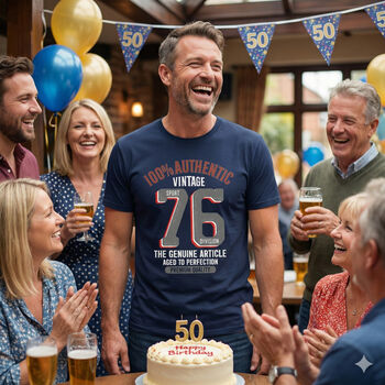 'Authentic Vintage 1976' 50th Birthday Gift T Shirt, 8 of 10