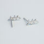Sterling Silver Curved Branch Stud Earrings, thumbnail 3 of 5