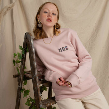 Embroidered Floral 'Mrs' Sweatshirt, 3 of 5