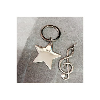 Treble Clef Musical Note Silver Key Ring, 2 of 7