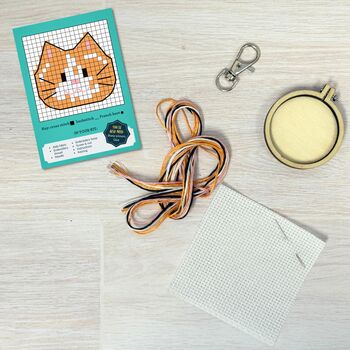 Keep Calm And Purr On! Mini Matchbox Cross Stitch Kit, 5 of 12