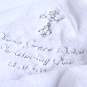 Personalised Faux Fur Christening Blanket, 2 of 7