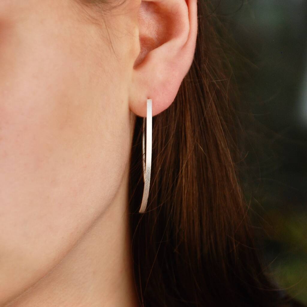 Frosted Silver Wishbone Earrings By Penelopetom