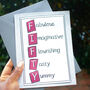 50th Personalised Birthday Card With Silver Glitter, thumbnail 1 of 4