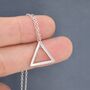 Minimalist Open Triangle Geometric Pendant Necklace, thumbnail 4 of 11