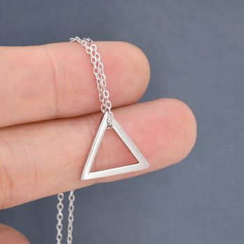 Minimalist Open Triangle Geometric Pendant Necklace, 4 of 11