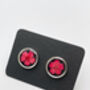 Ear Studs With Red Flowers In Black Lacquer, thumbnail 9 of 11