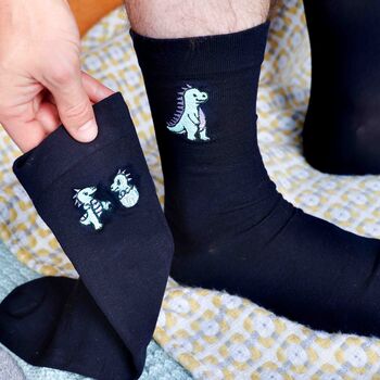 Personalised Dinosaur Socks Gift For Dad, 6 of 7