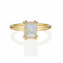 Moonstone Emerald Cut Gold Ring With A Double Prong, thumbnail 2 of 2