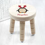 Personalised Christmas Penguin Wooden Stool, thumbnail 2 of 2