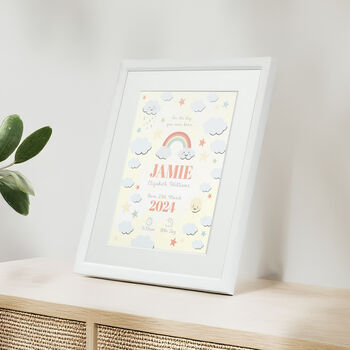 Personalised On The Day You Were Born Rainbow Framed Print, 2 of 10