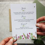 Wildflower Wedding Or Party Menu Cards, thumbnail 6 of 11