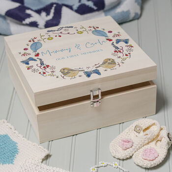 Personalised New Baby Wooden Memory Box, 3 of 4