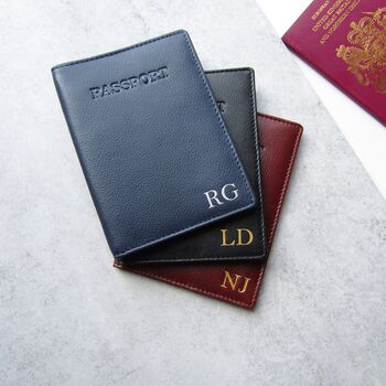 Personalised Leather Passport Cover, 4 of 7