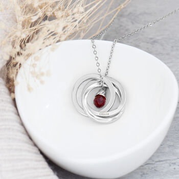 Personalised Russian Ring Garnet Crystal Necklace, 10 of 12