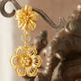 Gold Plated Filigree Double Drop Flower Stud Earrings, thumbnail 8 of 8