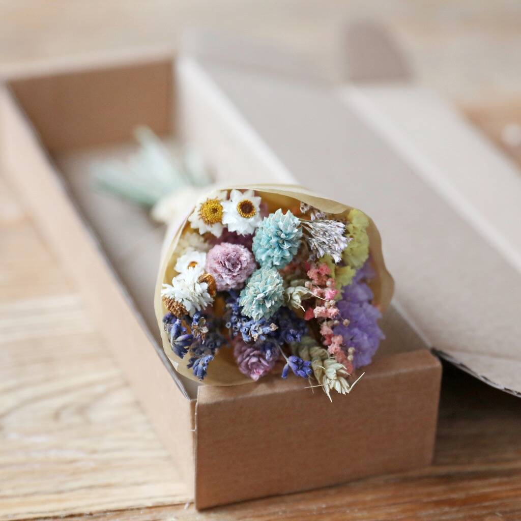 Pastel Dried Flower Posy Letterbox Gift, 1 of 6