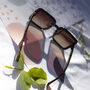 Front Lens Rectangle Thick Frame Sunglasses In Tortoise Shell, thumbnail 2 of 3