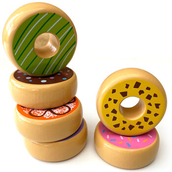 Wooden Donuts Pretend Play Food Set, 5 of 5