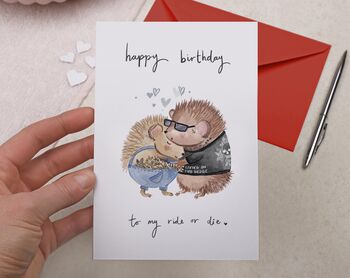 Hedgehog Ride Or Die Birthday Card, 2 of 2