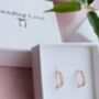 Rose Gold Hoop Earrings With Gemstones, thumbnail 6 of 8