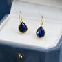 Sapphire Blue Cz Droplet Drop Hook Earrings, thumbnail 6 of 12