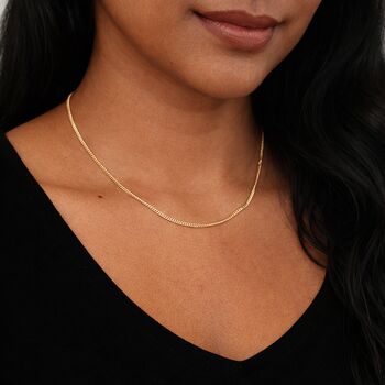 Solid 9ct Gold Heavy Diamond Cut Curb Chain – 16in To 22in, 5 of 10