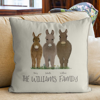 Personalised Donkey Family Cushion, 6 of 7