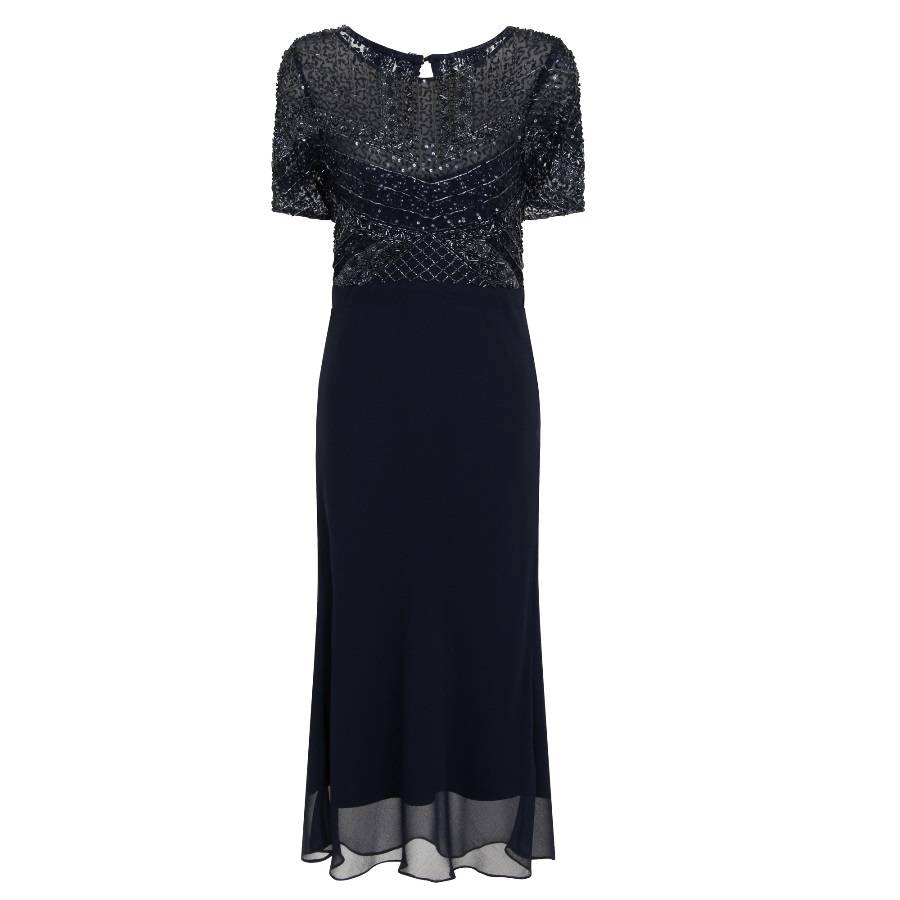 Soren Navy Embellished Midi Dress By Frock and Frill ...