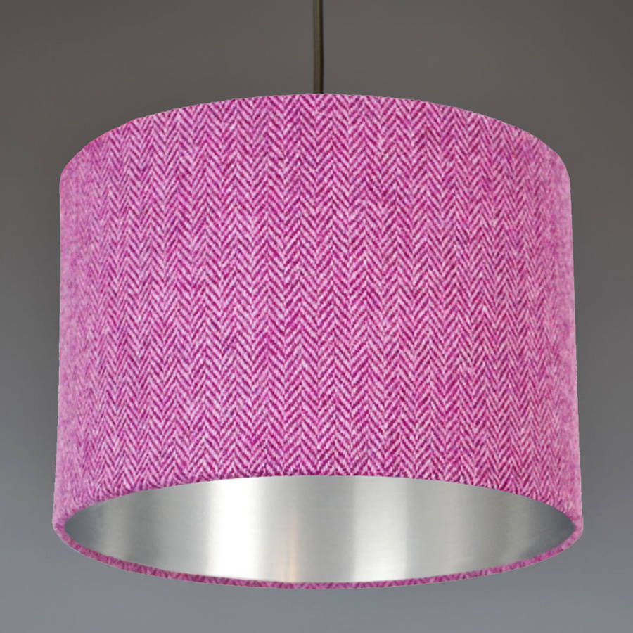 Purple Harris Tweed Lampshade Choice Of Metallic Lining By Quirk Purple With Silver