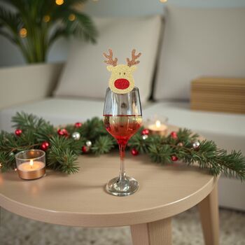 Six X Reindeer Christmas Drinks Toppers, Festive Cocktails, Christmas Drinks Decorations, 2 of 7