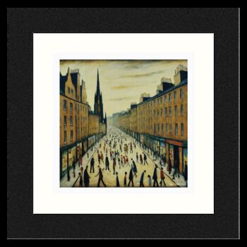 Framed 'Royal Mile' Print. Lowry Style, 2 of 3