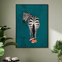 Custom Personalised Zebra Wearing Sneakers Art Print, thumbnail 2 of 9