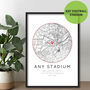 Any Football Stadium Custom Map Print, Football Team Poster, thumbnail 1 of 5