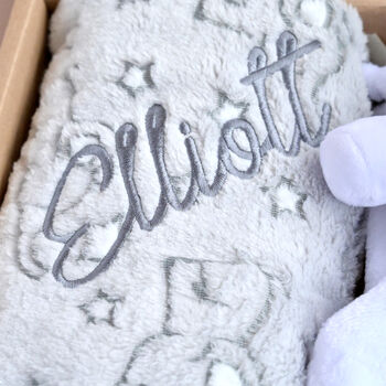 Personalised White Elephant Gift Set For Baby, 5 of 7