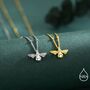 Tiny Bumble Bee Pendant Necklace In Sterling Silver, thumbnail 5 of 12