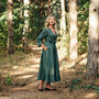 Long Linen Wrap Dress With Long Sleeves, thumbnail 6 of 11