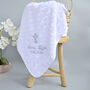 Personalised White Christening Blanket For Baby, thumbnail 2 of 10