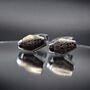 Vintage Silver Black Cufflinks Mens Gift, thumbnail 3 of 5