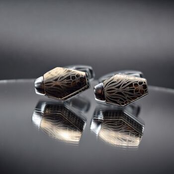 Vintage Silver Black Cufflinks Mens Gift, 3 of 5