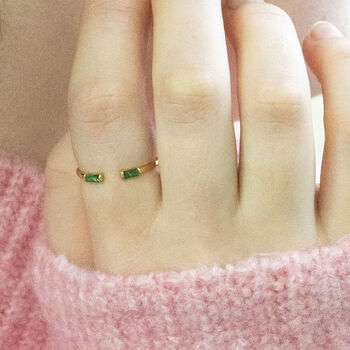 Baguette Birthstone Stacking Ring, 4 of 6