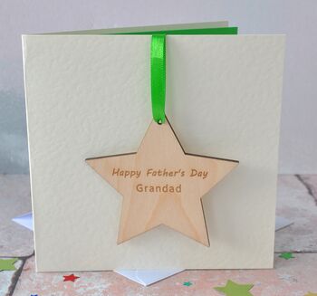 Personalised Father's Day Wooden Decoration Card, 2 of 3